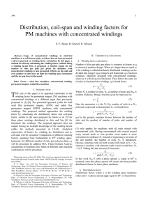 Distribution, coil-span and winding factors for PM machines with