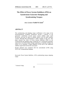 The Effect of Power System Stabilizers (PSS) on Synchronous