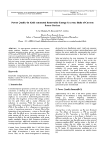 Power Quality in Grid connected Renewable Energy