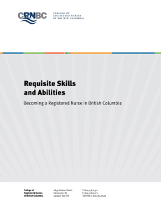 Requisite Skills and Abilities - College of Registered Nurses of