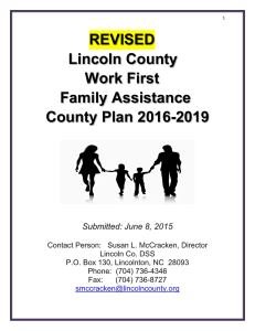 REVISED Lincoln County Work First Family Assistance County Plan