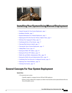 Installing Your System Using Manual Deployment
