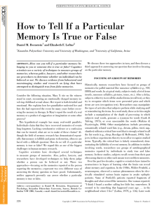 How to Tell If a Particular Memory Is True or False