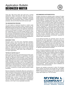 deionized water - Myron L Company