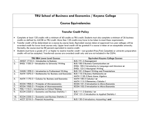 TRU School of Business and Economics / Keyano College Course