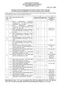 PARLIAMENT OF INDIA (RAJYA SABHA SECRETARIAT