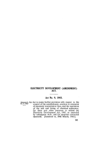 ELECTRICITY DEVELOPMENT (AMENDMENT) ACT. Act