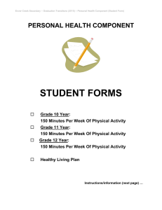 2-Personal Health Component (150 Min. of Physical Activity)