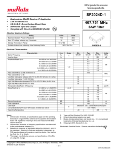 467.751 MHz SF2024D-1 - Wireless | Murata Manufacturing