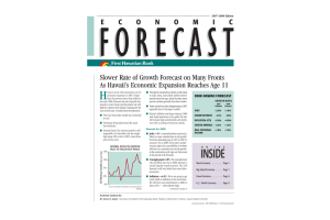 Slower Rate of Growth Forecast on Many Fronts As Hawaii`s