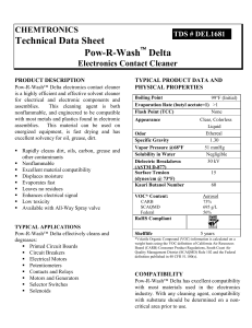 Technical Data Sheet Pow-R-Wash Delta