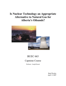 Is Nuclear Technology an Appropriate Alternative to Natural Gas for