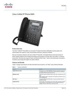 Cisco Unified IP Phone 6945 Data Sheet