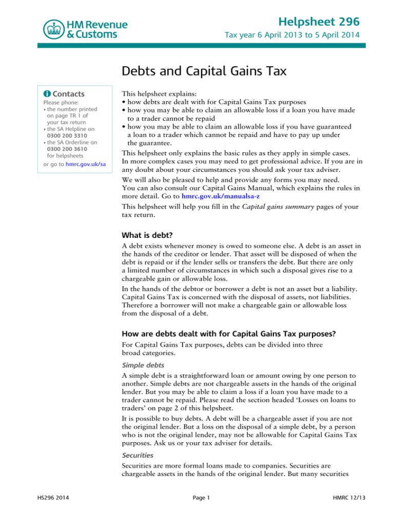 debts-and-capital-gains-tax