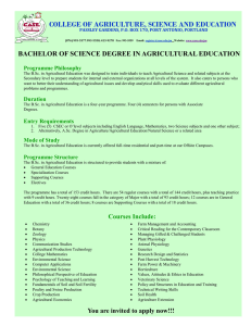 Bachelor of Science in Agricultural Education