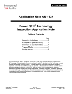 Power QFN Technology Inspection Application Note