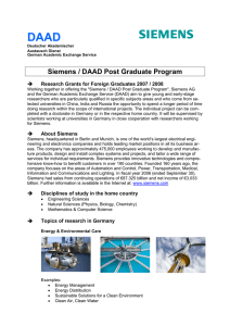 Siemens / DAAD Post Graduate Program