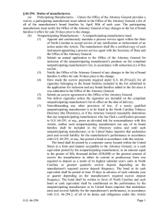 G.S. 66-294 Page 1 § 66-294. Duties of manufacturers. (a