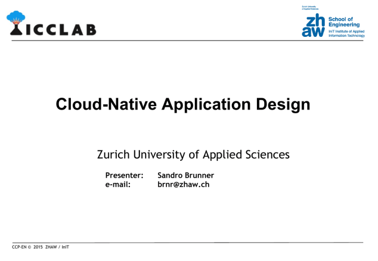 Cloud Native Application Design