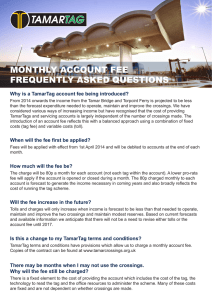 MONTHLY ACCOUNT FEE FREQUENTLY ASKED QUESTIONS