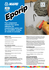Two component solvent-free epoxy adhesive for construction joints