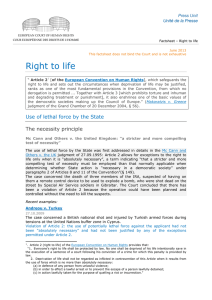 Right to life - European Court of Human Rights