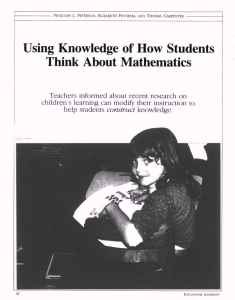 Using Knowledge of How Students Think About Mathematics