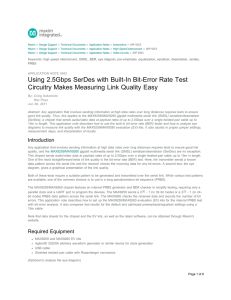 Using 2.5Gbps SerDes with Built-In Bit-Error Rate Test