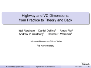 Highway and VC Dimensions: from Practice to Theory and Back