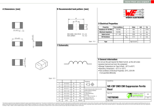 WE-CBF SMD EMI Suppression Ferrite Bead