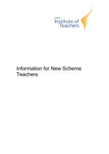Information for New Scheme Teachers