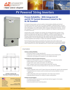 PV Powered String Inverters
