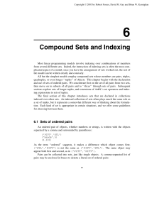 Compound Sets and Indexing