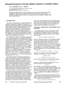 Saturated fluctuations in the laser radiation intensity in a turbulent