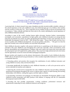 Declaration 2015 - World Organization for Early Childhood Education