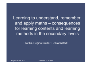 Learning to understand, remember and apply maths - math