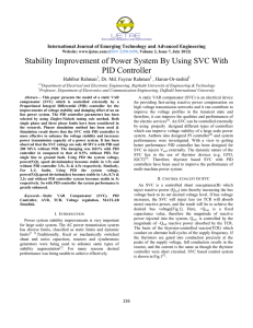 Stability Improvement of Power System By Using SVC With
