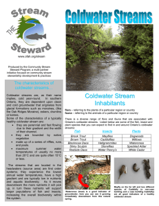 Coldwater Streams - Ontario Federation of Anglers and Hunters