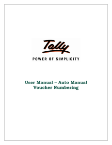 User Manual – Auto Manual Voucher Numbering