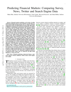 Predicting Financial Markets: Comparing Survey, News