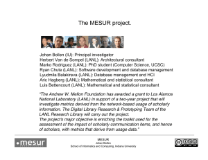 The MESUR project.