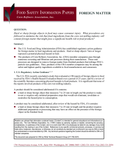 Foreign Matter - Corn Refiners Association