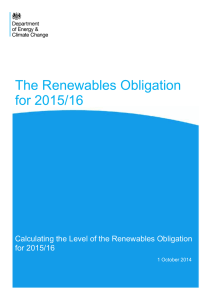 The Renewables Obligation for 2015/16