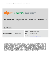Renewables Obligation: Guidance for Generators