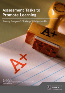 Assessment Tasks to Promote Learning
