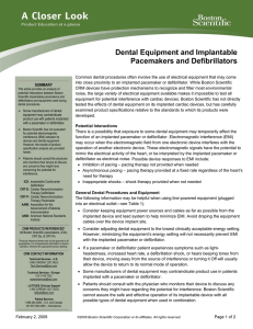 Dental Equipment and Implantable Pacemakers