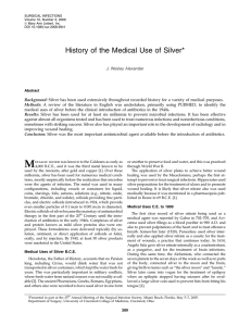 History of the Medical Use of Silver