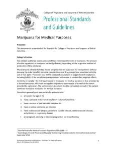 Marijuana for Medical Purposes - College of Physicians and