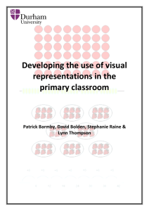 Final report: `Developing the use of visual representations in the