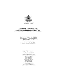 climate change and emissions management act